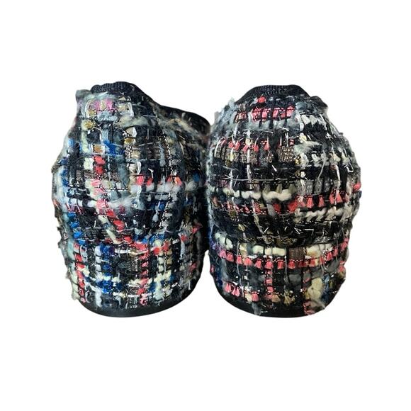 Steve Madden Black Cherish Tie Block Heel Slip On Tweed Ballet Flats size 7.5 - Picture 5 of 10